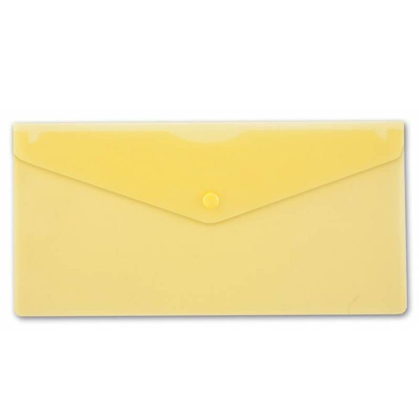 Папка конверт с кнопкой Евро "Бюрократ" 0,18 мм  250х130 PK805 A/yel желтый  (1/10) арт. PK805AYEL